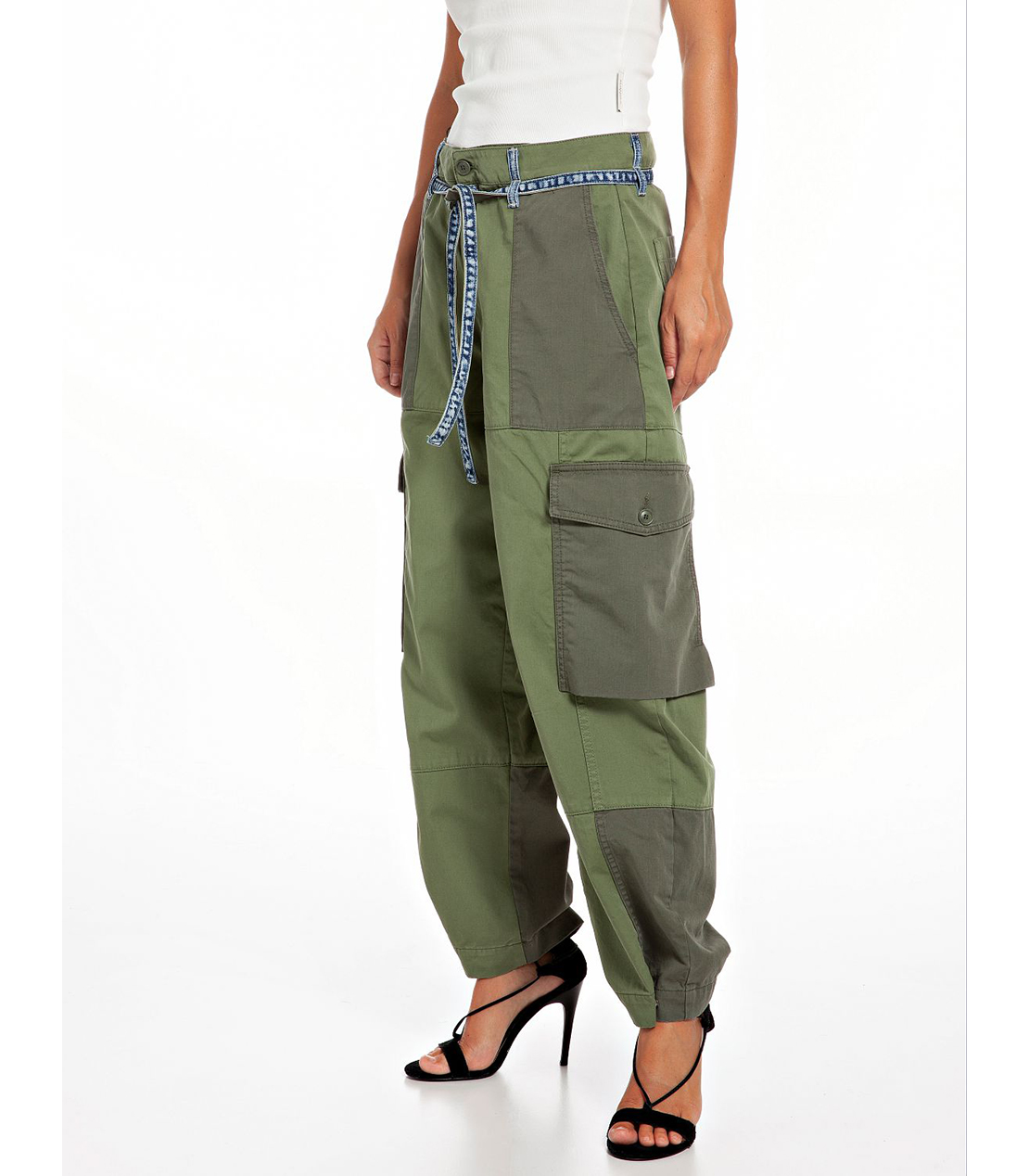 We are ストレッチコットンカーゴパンツ 詳細画像 グリーン系 3